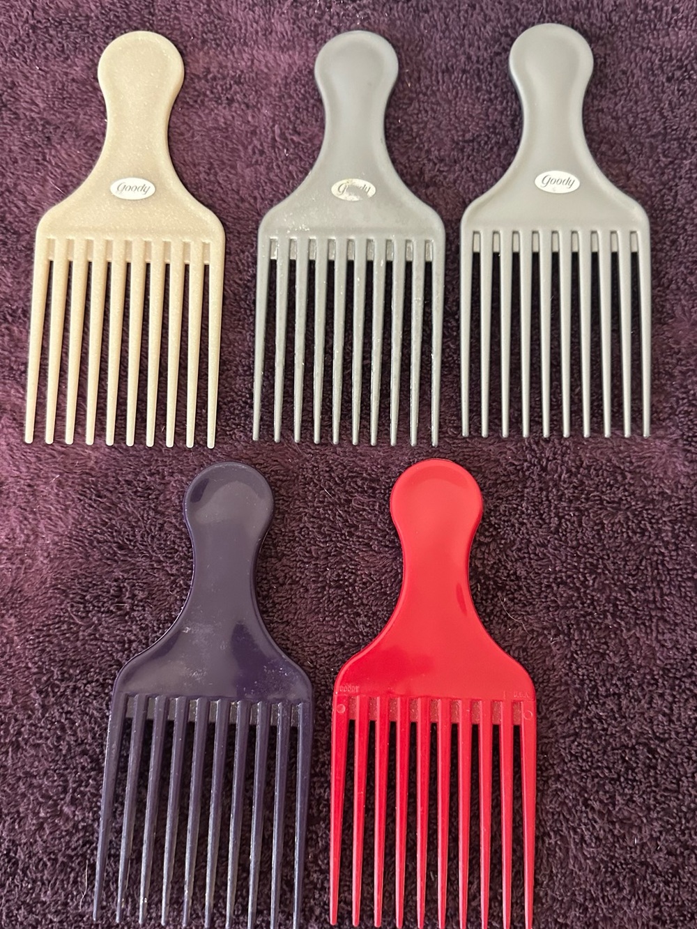 5 Hair picks Lifts Combs Vintage Rare Hard to find Goody brand & 2 other ones